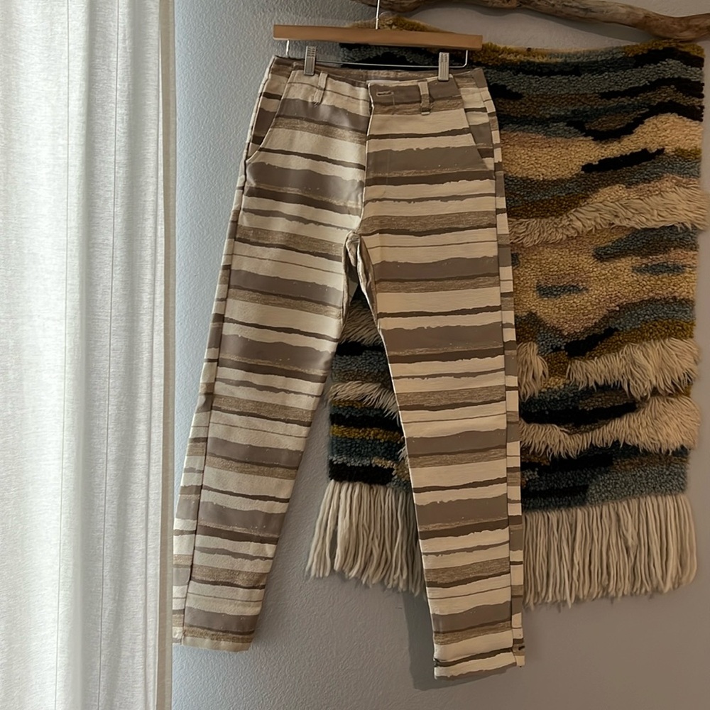 Striped Tan and Brown Chinos